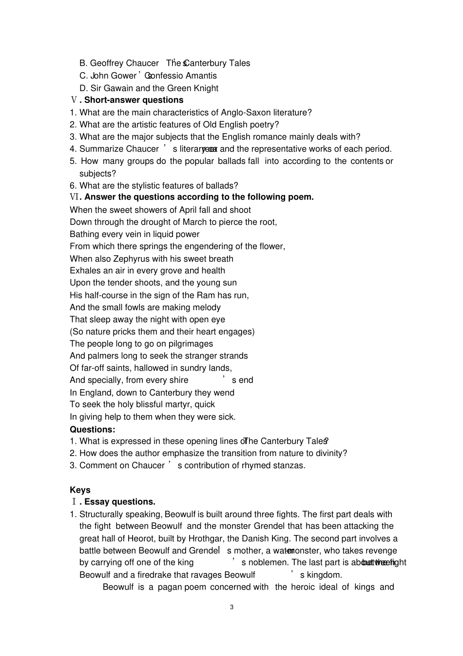 完整版英国文学史及作品选读习题集_第3页