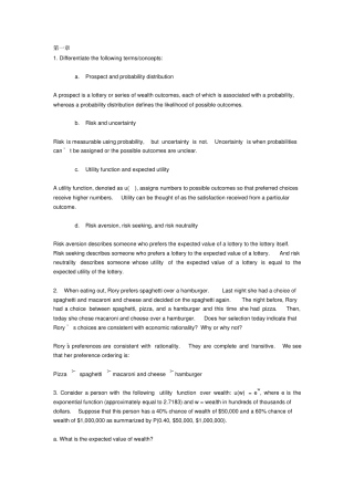 完整版行为金融学课后答案1至5章anawer文档良心出品