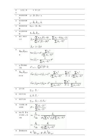 完整版计量经济学主要公式