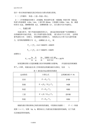 完整版设计一卧式单面多轴钻孔组合机床动力滑台的液压系统。