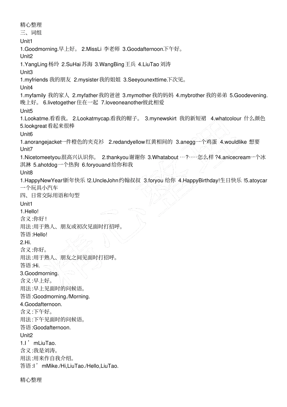 完整版译林版三年级上册英语复习提纲文档良心出品_第2页