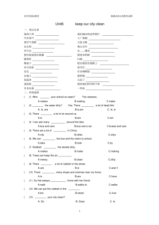 完整版译林英语6Aunit6专项训练文档良心出品