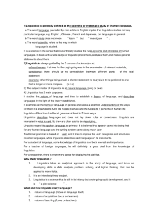 完整版语言学学名词解释