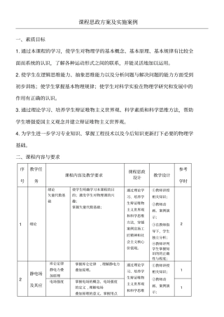 完整版课程思政方法及实施案例-大学物理