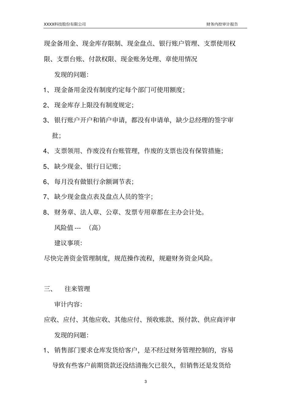 完整版财务内控审计报告_第3页