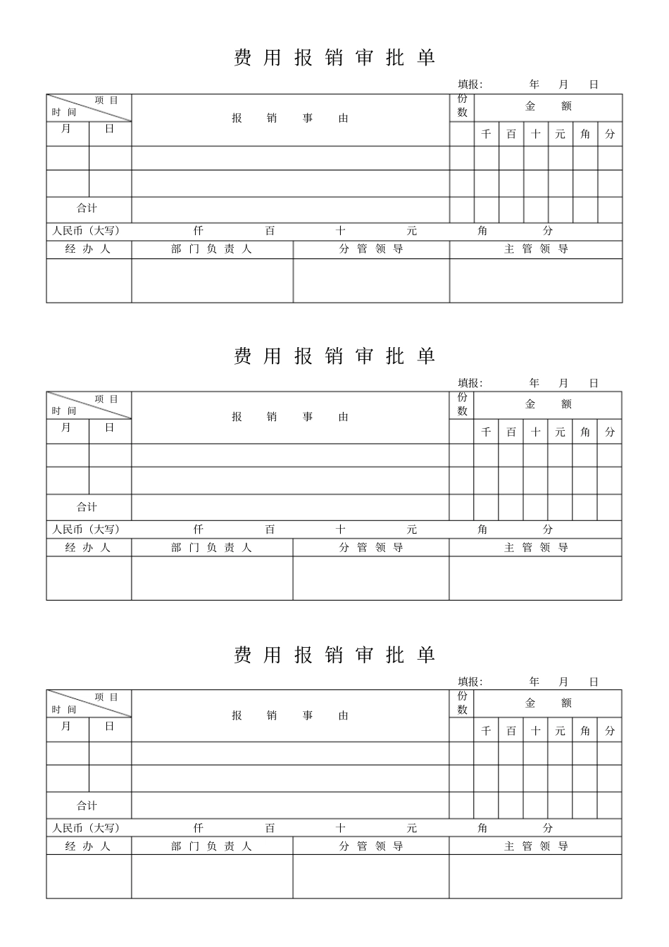 完整版费用报销审批单文档良心出品_第1页