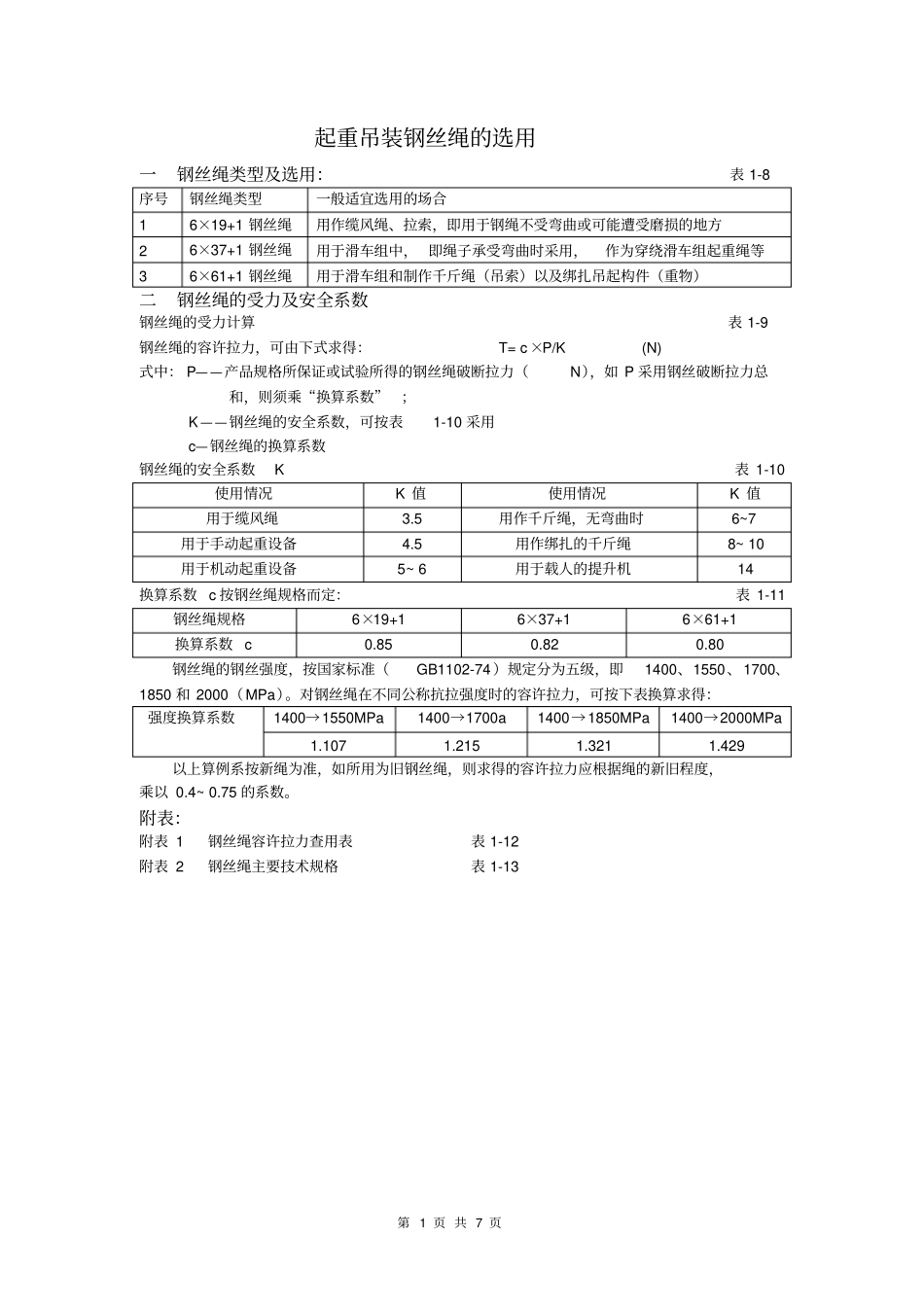 完整版起重吊装钢丝绳的选用_第1页