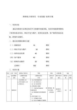 完整版跨境电子商务员专业技能培训方案文档良心出品