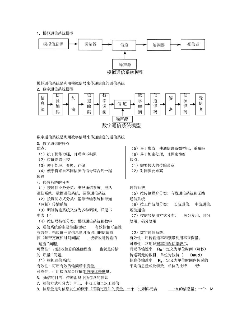 完整版通信原理期末考试复习题_第3页