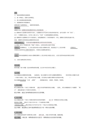 完整版逻辑学名词释义