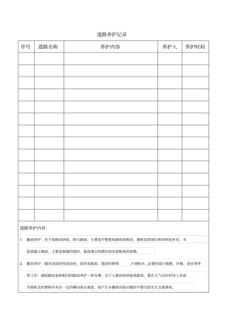 完整版道路养护记录