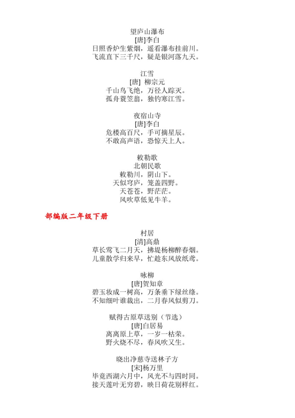 完整版部编人教版小学古诗汇总_第3页