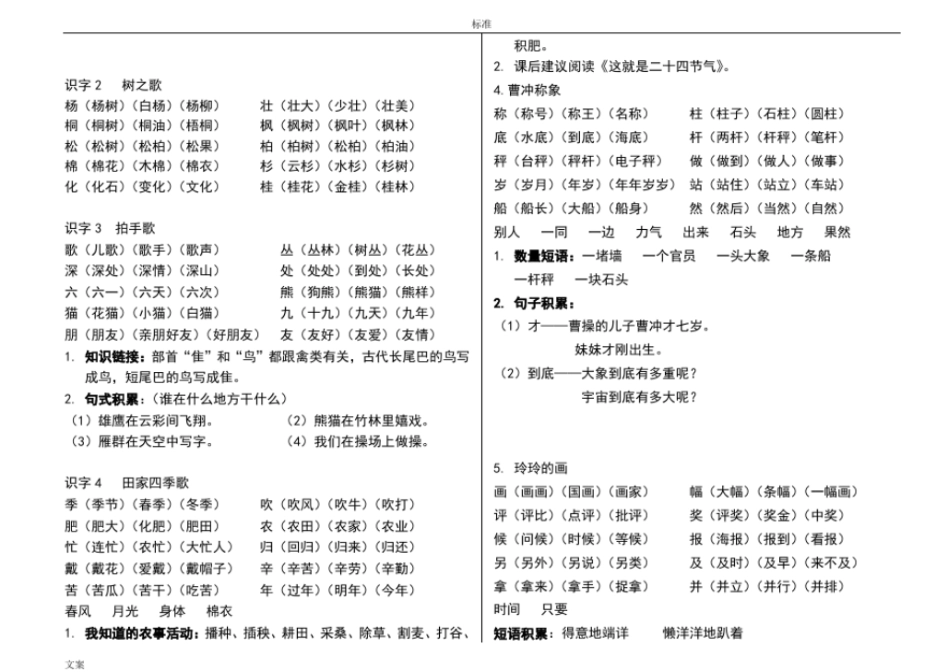 完整版部编版二年级上册语文词语及知识点_第2页