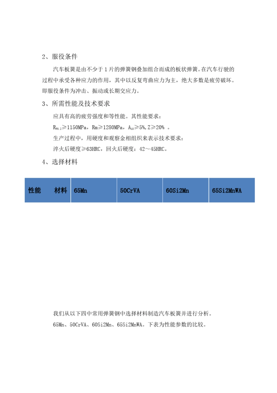 完整版金属材料与热处理技术课程设计-汽车板簧的热处理工艺_第2页