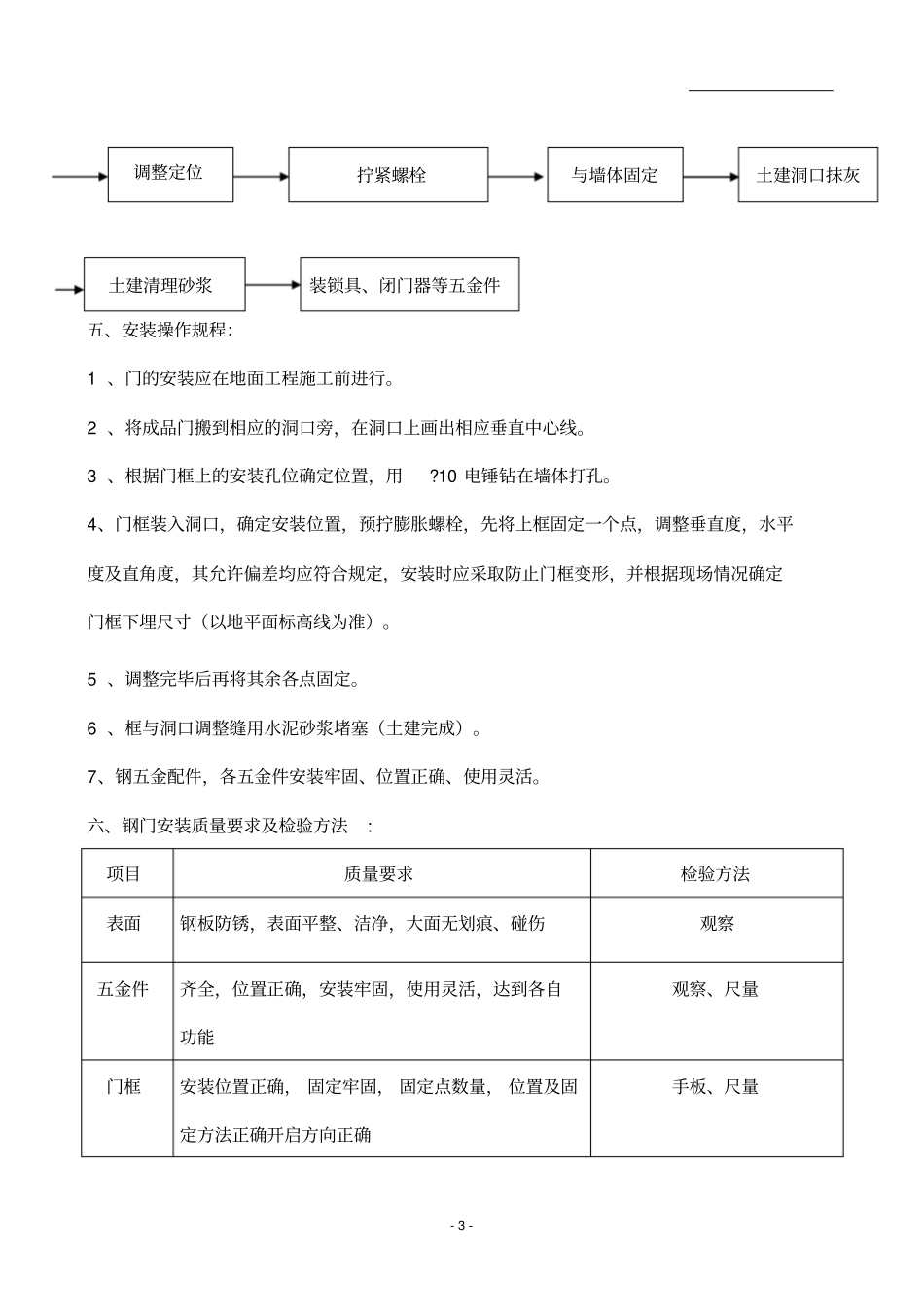 完整版钢板门安装施工方案_第3页