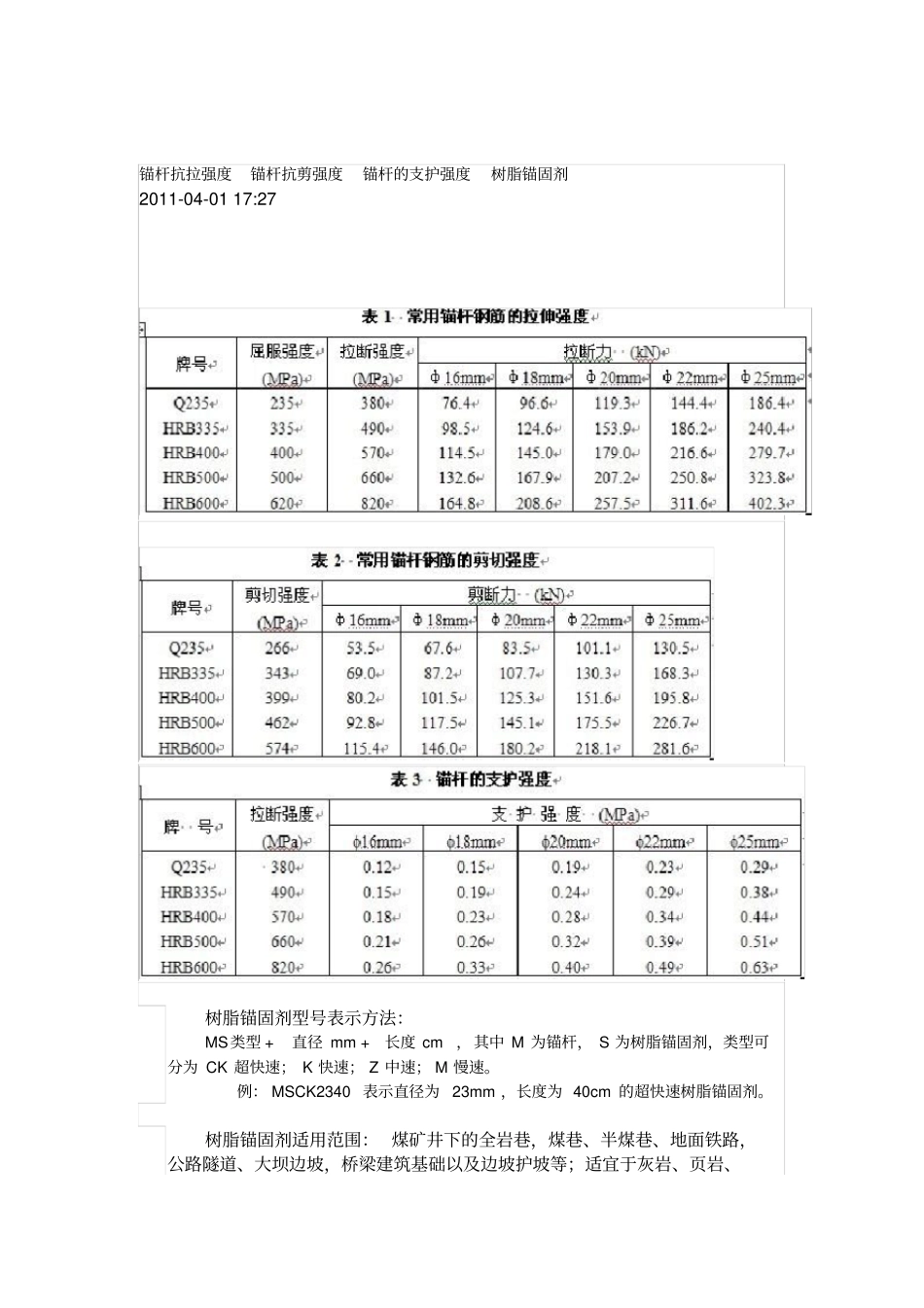 完整版锚杆抗拉强度_第1页