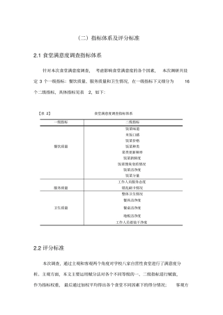 完整版问卷调查指标体系及评分标准