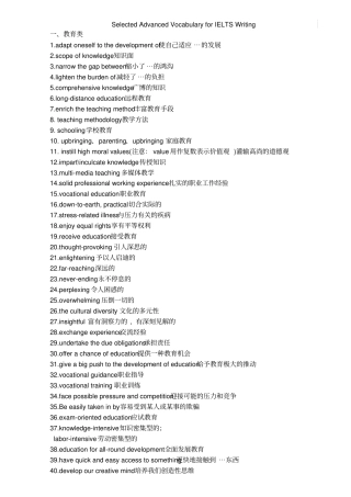 完整版雅思写作精选高级词汇