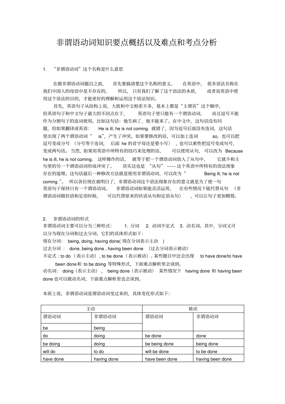 完整版非谓语动词难点总结,推荐文档_第1页