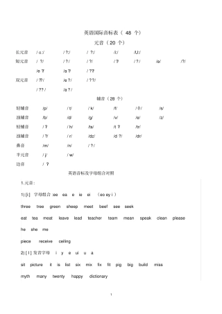 完整版音标教学大全,推荐文档