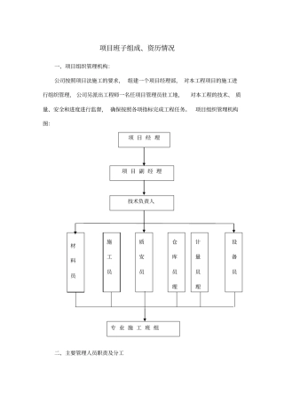 完整版项目班子组成、资历情况