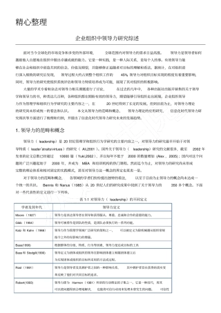 完整版领导力研究综述