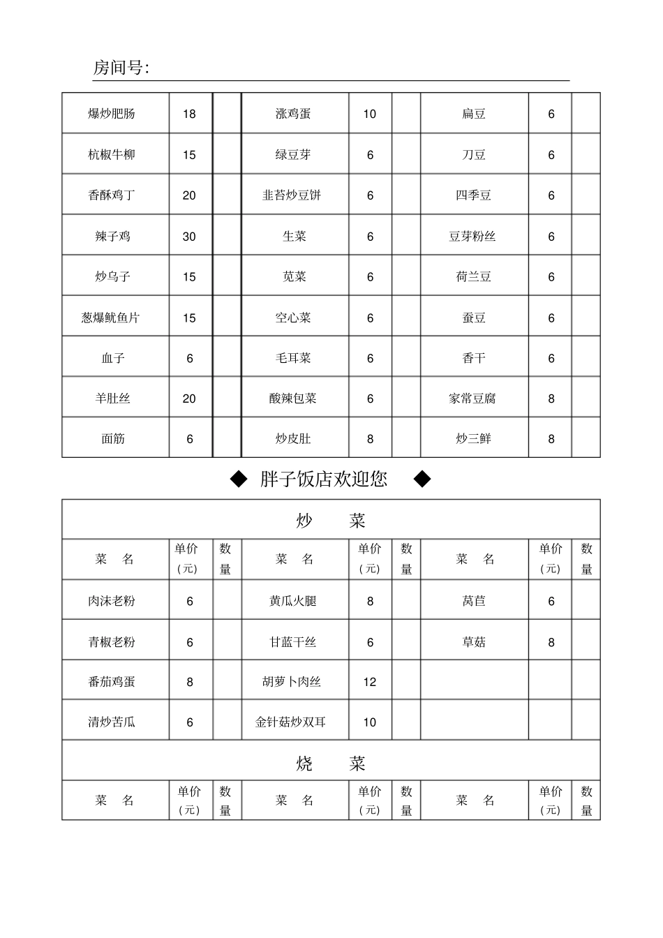 完整版饭店点菜单_第2页
