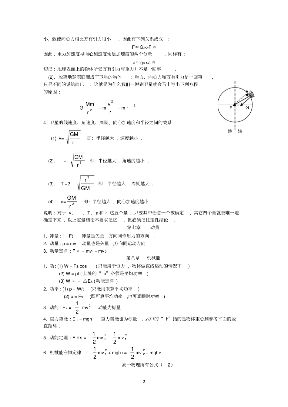 完整版高一物理所有公式_第3页