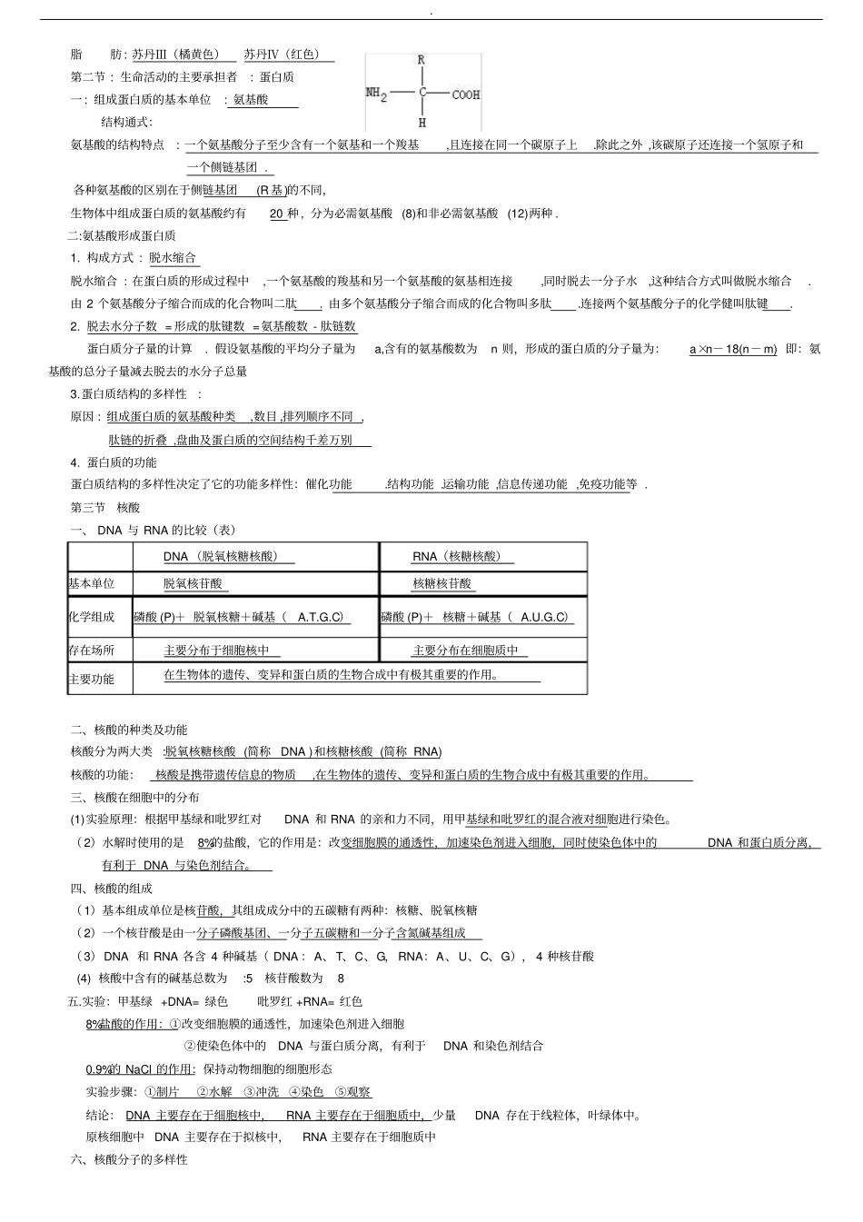 完整版高一生物必修一知识点总结全_第2页