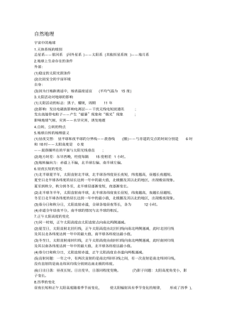 完整版高中会考必背地理知识点