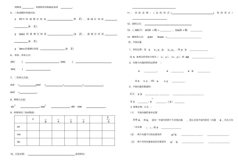 完整版高中数学公式总结默写版,推荐文档_第3页