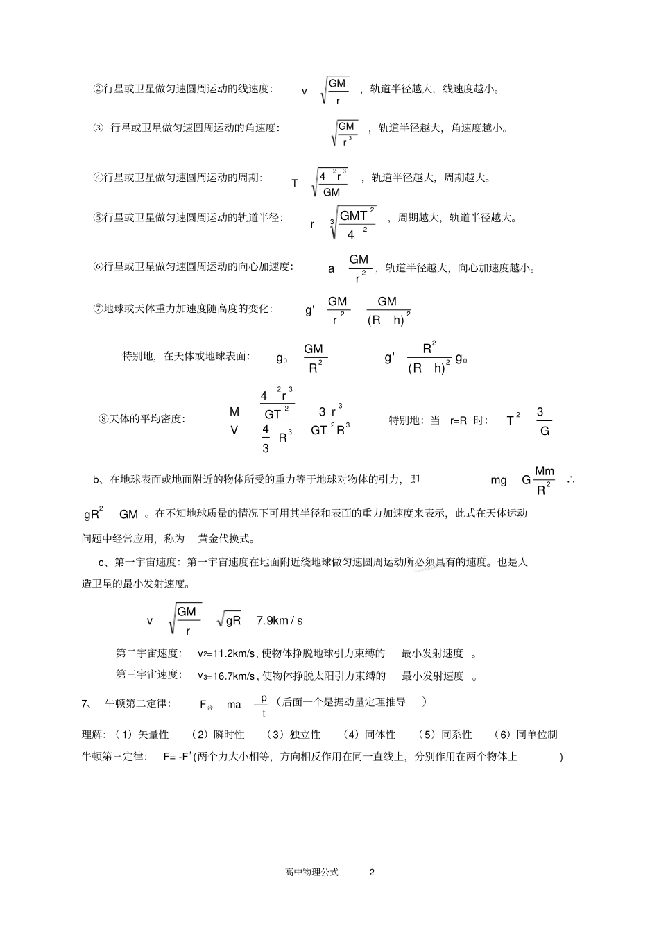 完整版高中物理公式总结+解题方法指导,推荐文档_第3页