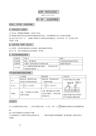 完整版高中物理必修一知识点总结,推荐文档