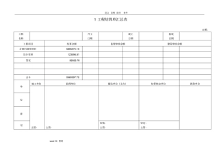 完整的工程结算单书政
