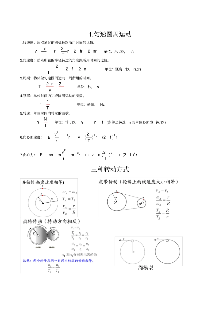 完整高中物理圆周运动知识点,推荐文档_第1页
