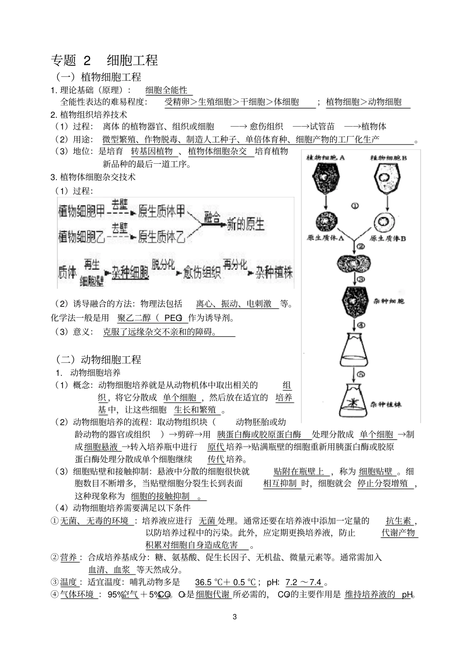 完整高中生物选修3知识点总结,推荐文档_第3页