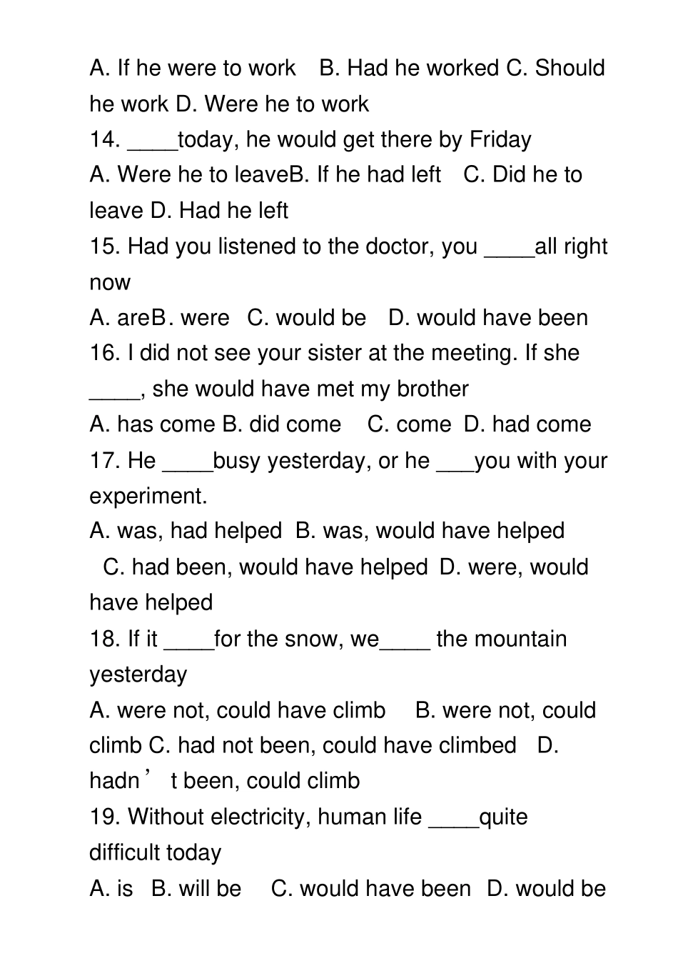 完整高中英语虚拟语气练习题_第3页