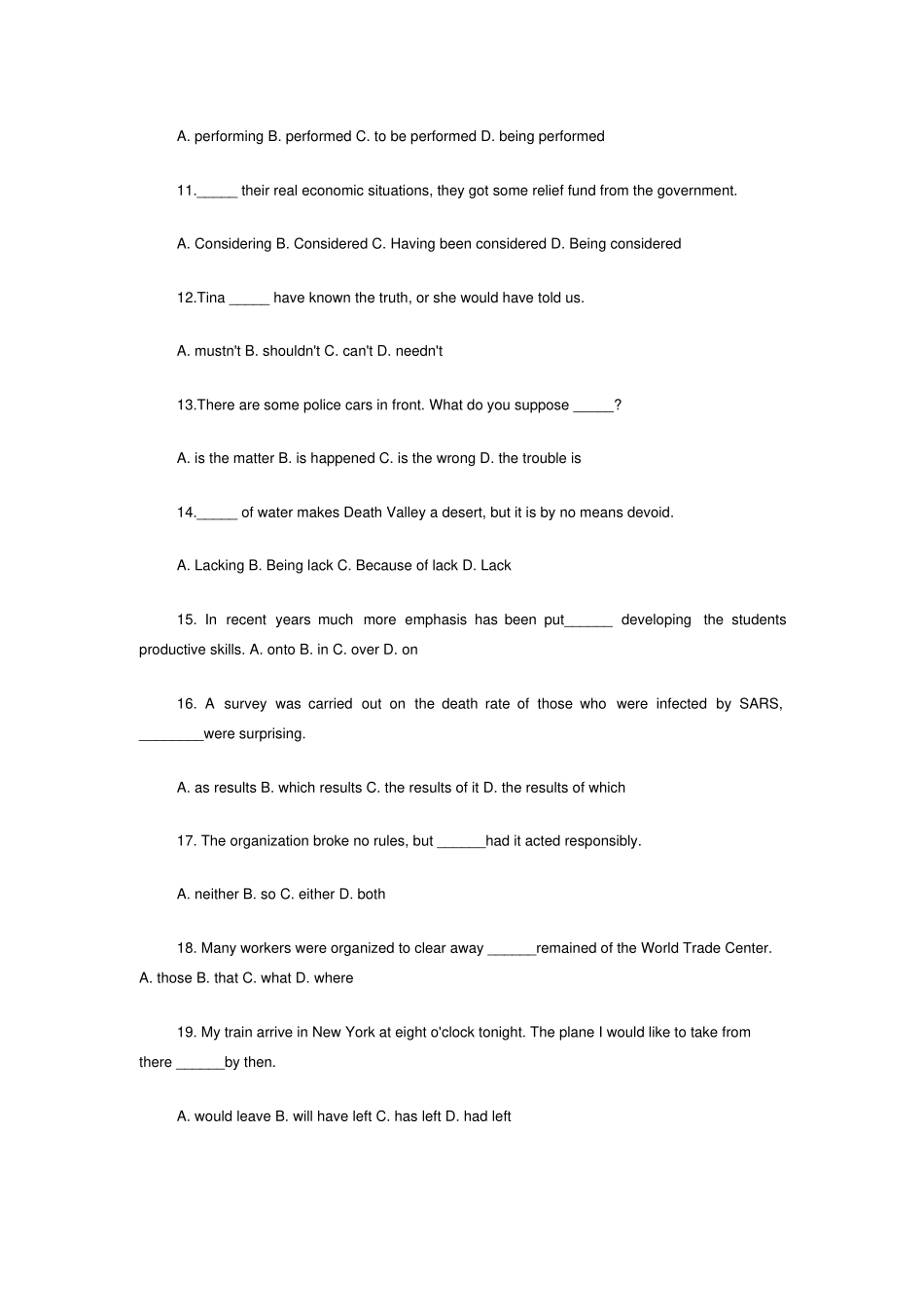 完整高中英语语法习题及答案_第2页