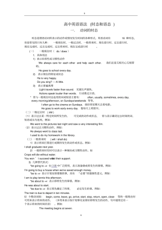 完整高中英语语法时态和语态