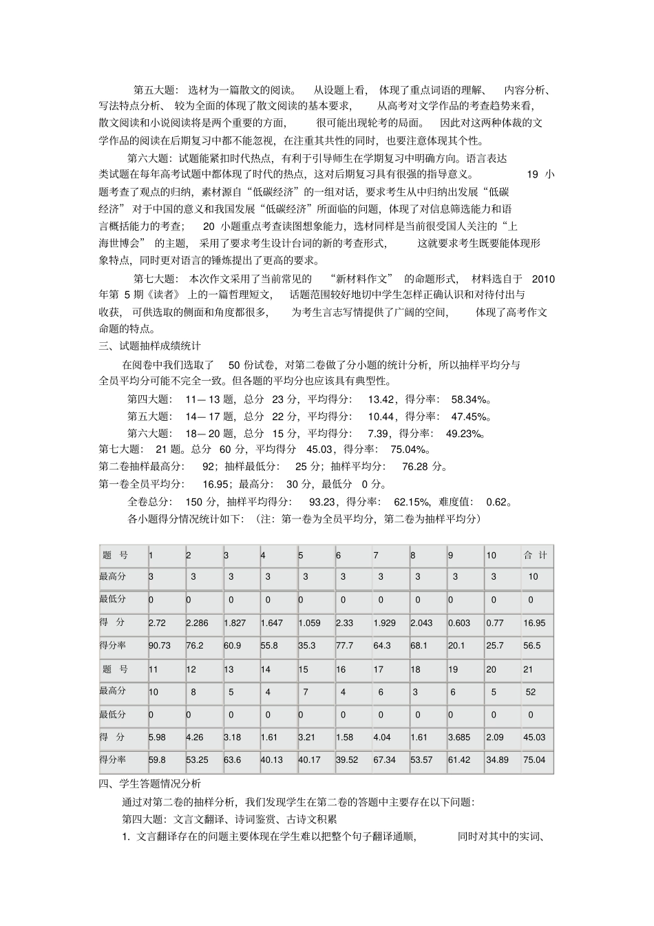 完整高中语文试卷分析_第2页