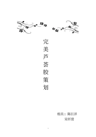 完美芦荟胶营销的策划案