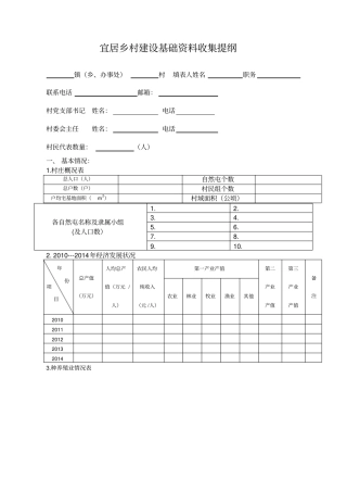 宜居乡村规划调研提纲