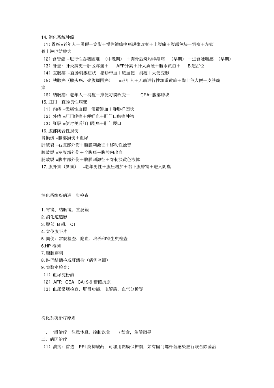 实习同学必背医学各大系统重点精华总结诊断公式辅助检查治疗原则……_第2页