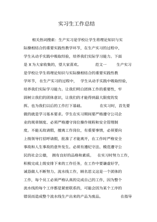 实习生工作总结