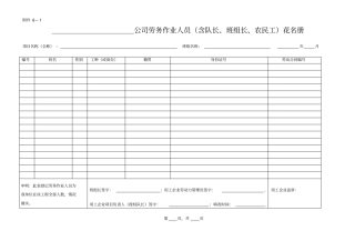 实名制管理表格