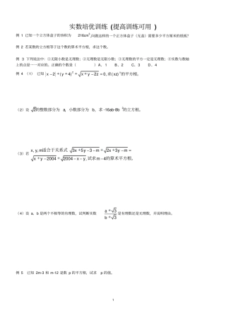 实数培优训练提高训练可用