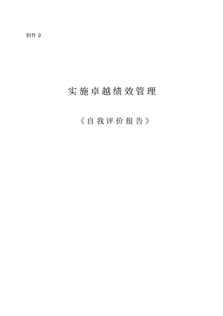 实施卓越绩效管理自我评价报告