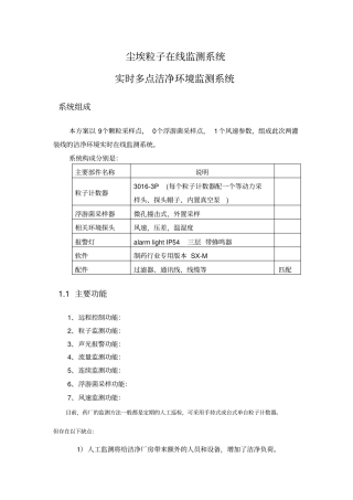 实时多点洁净环境监测系统