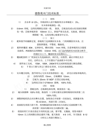 实木门技术标准