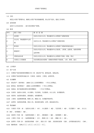 实物资产管理规定分析